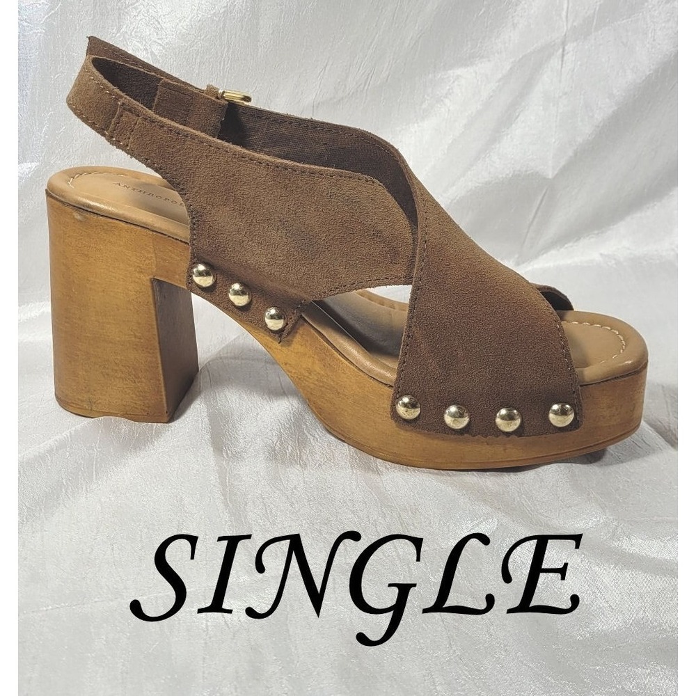 Anthropologie Studded Wood Platform Sandal - SINGLE LEFT for‎ Amputee - Sz 39